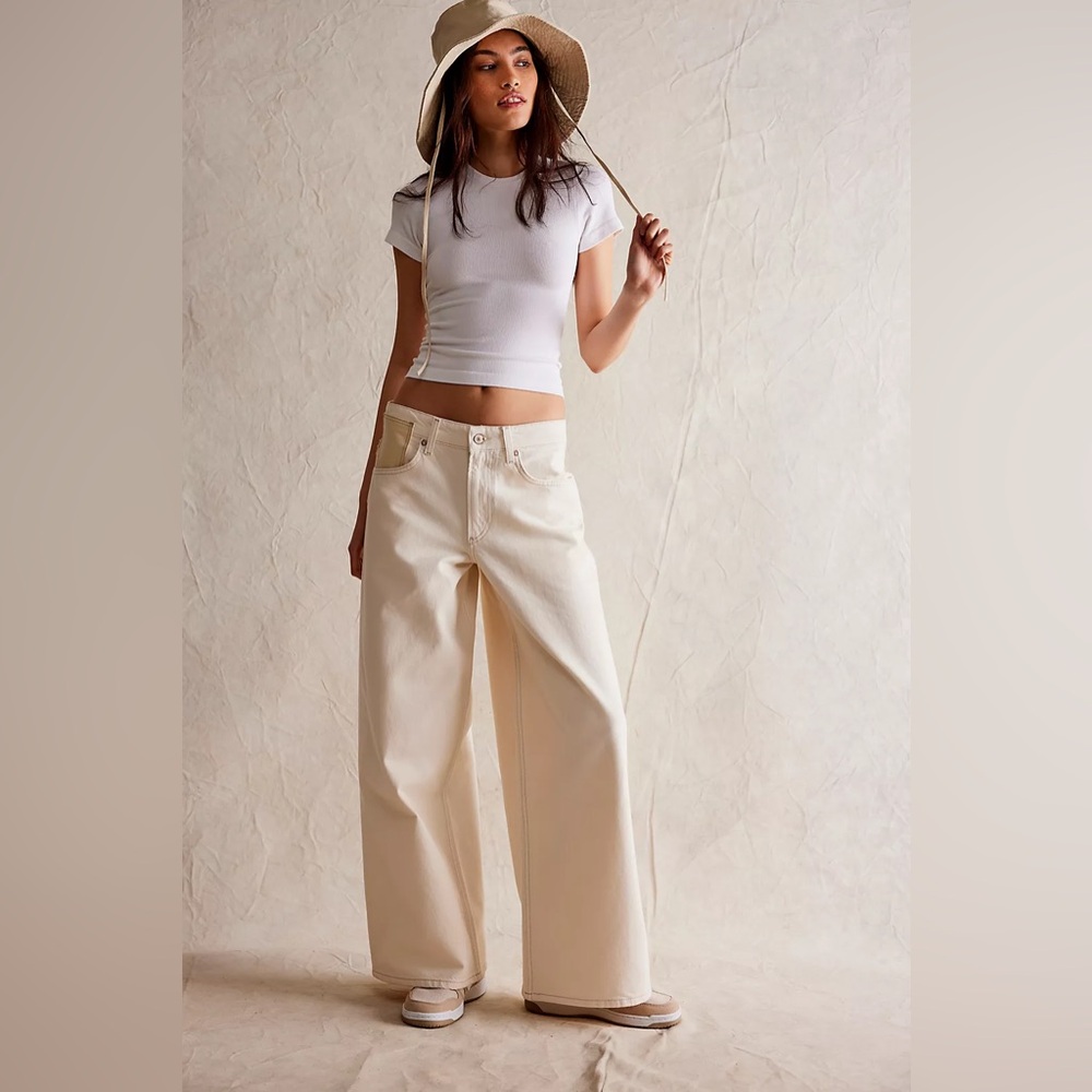 Free People We The Free Waterfalls Baggy Wide-Leg Jeans - Picture 2 of 10